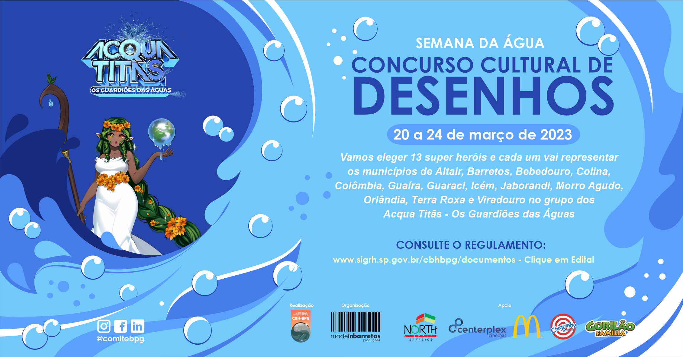 Concurso Cultural irá eleger mascotes dos 13 municípios que compõem o Comitê da Bacia Hidrográfica do Baixo Pardo/Grande