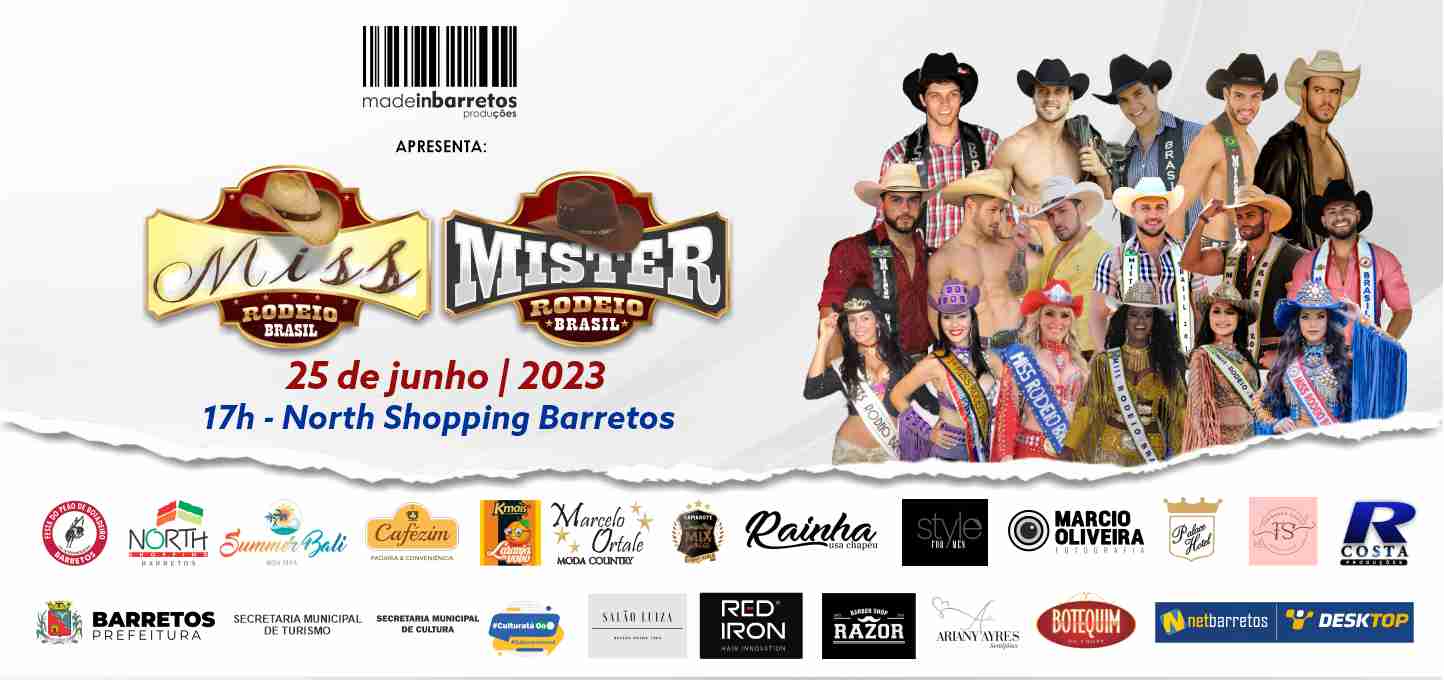 Miss & Mister Rodeio Brasil 2023 acontece no dia 25 de junho em Barretos