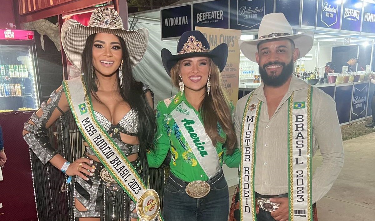 Atuais Miss e Mister Rodeio Brasil se encontram com a Miss Rodeio América 2023 na Festa do Peão de Barretos