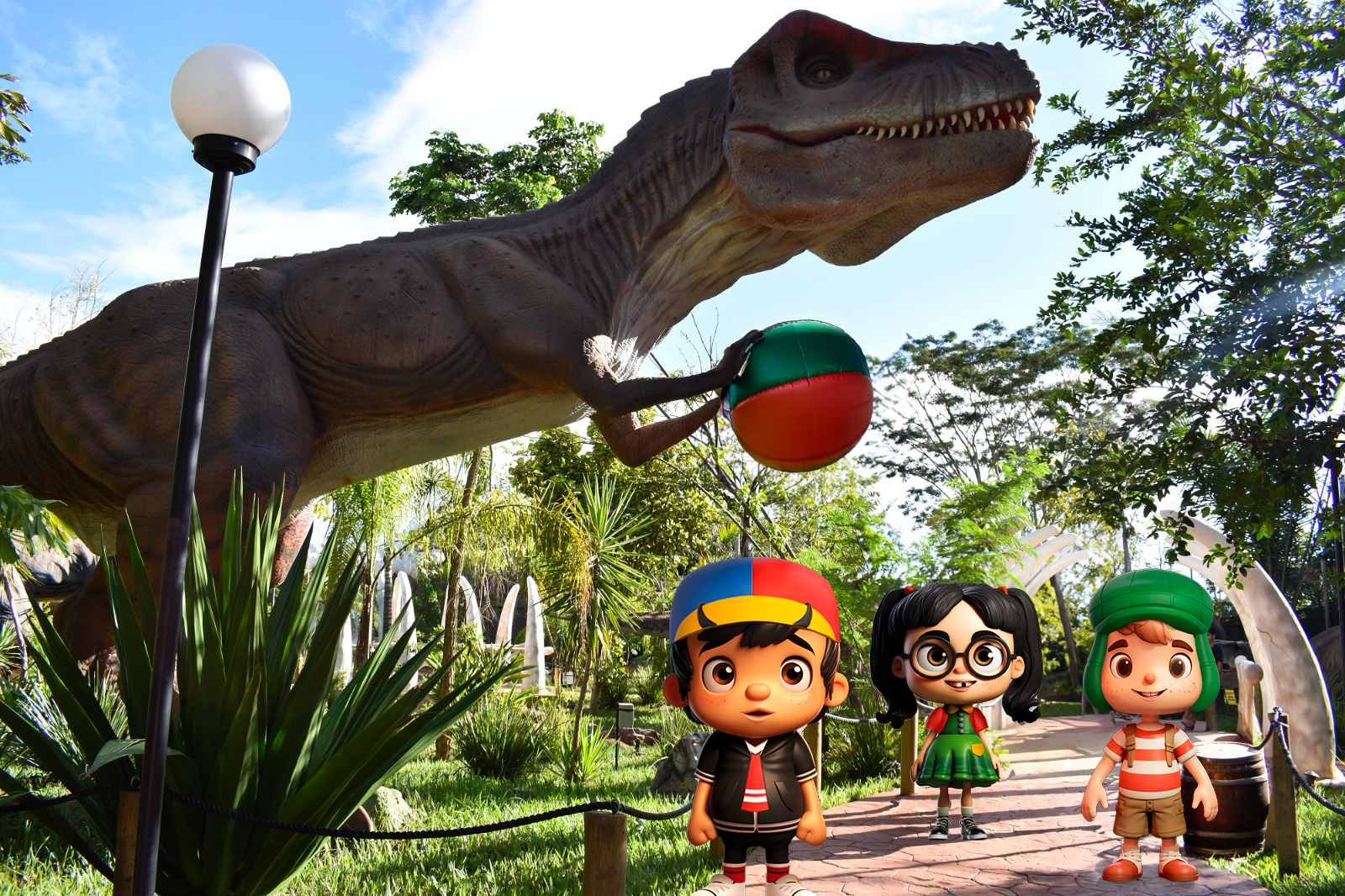 Vale dos Dinossauros de Olímpia (SP) recebe a Turma do Chaves na Semana das Crianças