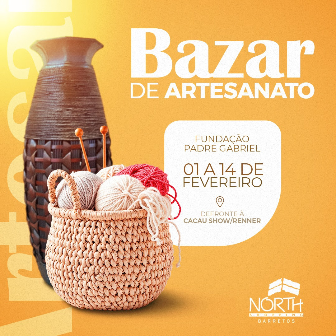 Bazar Solidário da Fundação Padre Gabriel acontece no North Shopping até o dia 14 de fevereiro