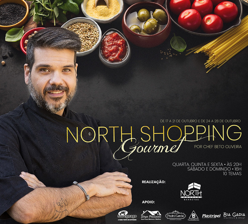 Chef Beto Oliveira dá oficinas gastronômicas gratuitas no North Shopping Gourmet