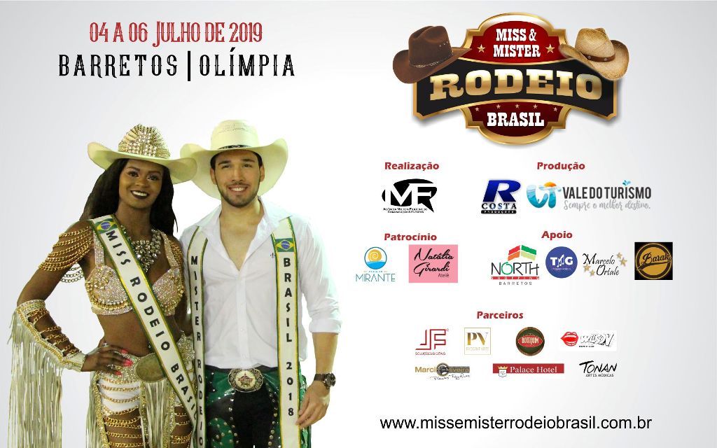 Estância Turística de Olímpia receberá os participantes do Concurso Miss & Mister Rodeio Brasil 2019