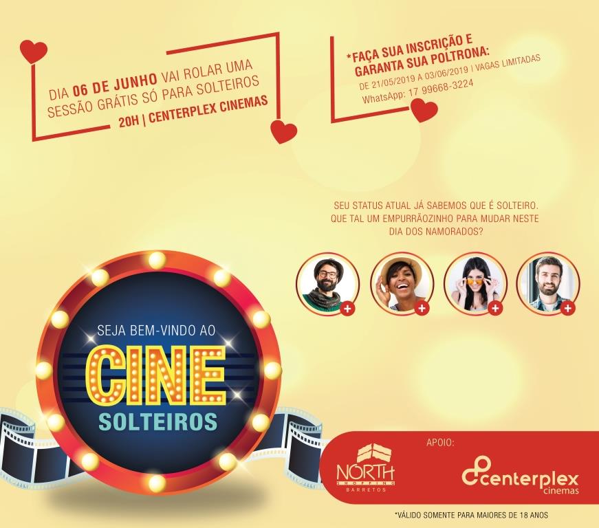 North Shopping Barretos realiza o 2º Cine Solteiros no dia 06 de junho