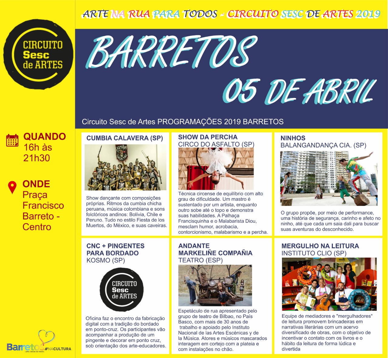 Definida programação do Circuito Sesc de Artes 2019 em Barretos