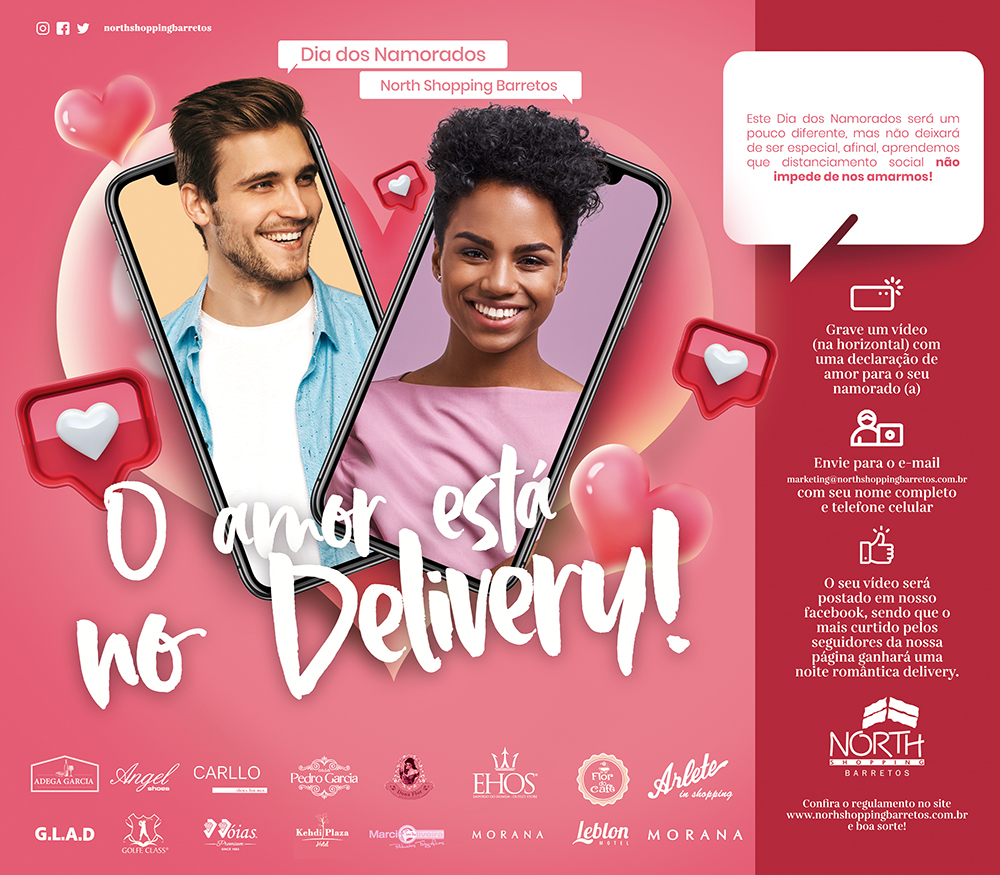 “O amor está no delivery” é a ação do Dia dos Namorados do North Shopping Barretos